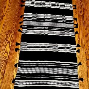 Stella & Dot Black & White Striped Scarf